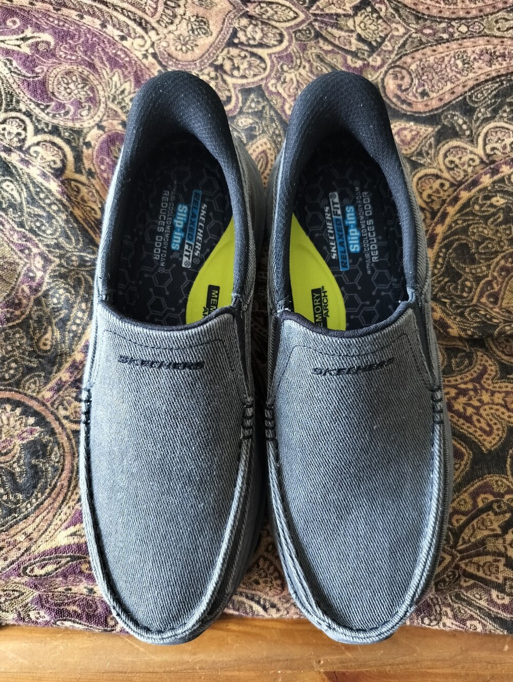 Skechers Men's 11 Hands Free Slip-ins Relaxed Fit Pollard Rohan Gray Loafers
